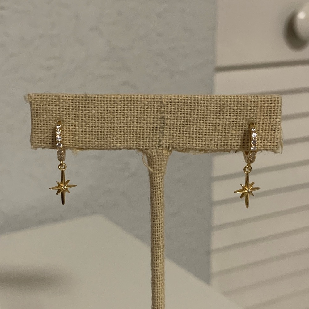 Lulu DK X WeWoreWhat Gold Star Huggie Earrings